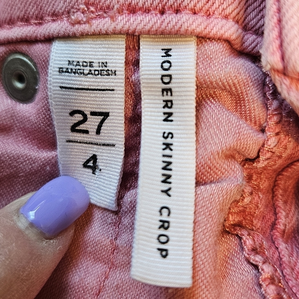 LOFT Modern Skinny Crop Jeans Pink Size 27 / 4 - Picture 9 of 16